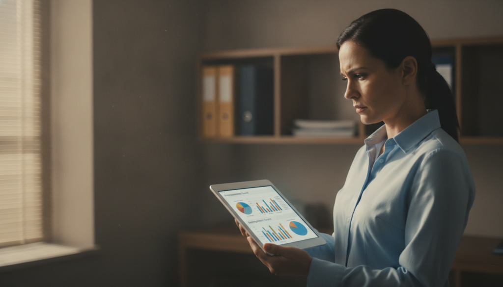 Hospitality manager reviewing fivestarr employee engagement survey results on a tablet
