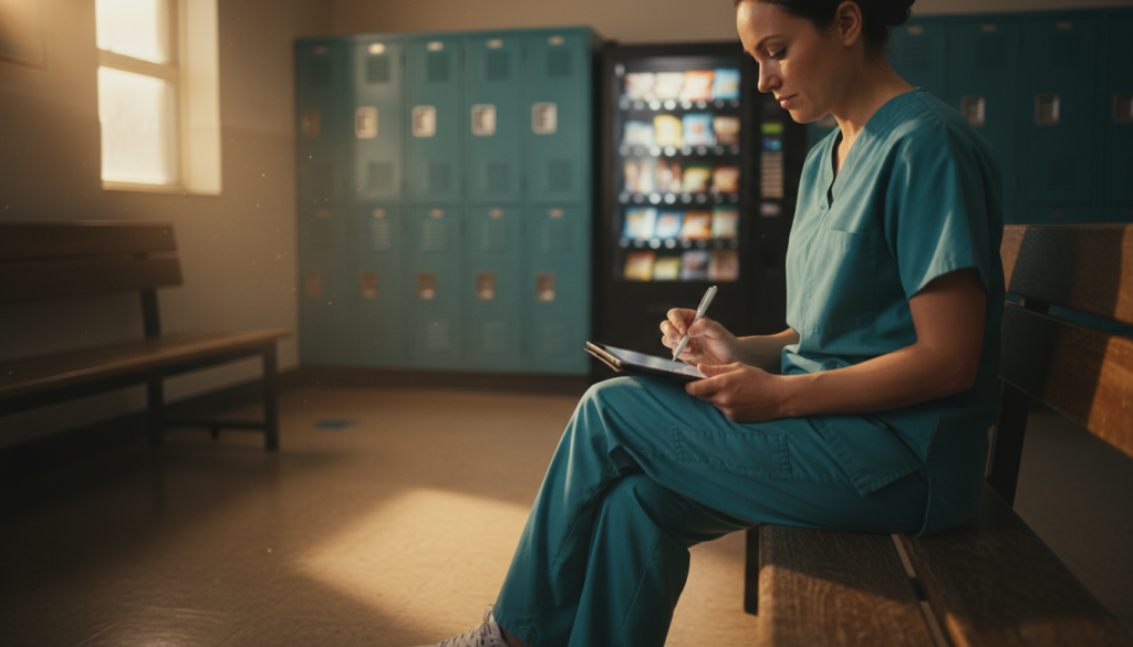 The Complete Guide to Culture Amp Engagement Survey Questions for 2026 2 nurse completing a nurse engagement survey on a tablet during a shift break