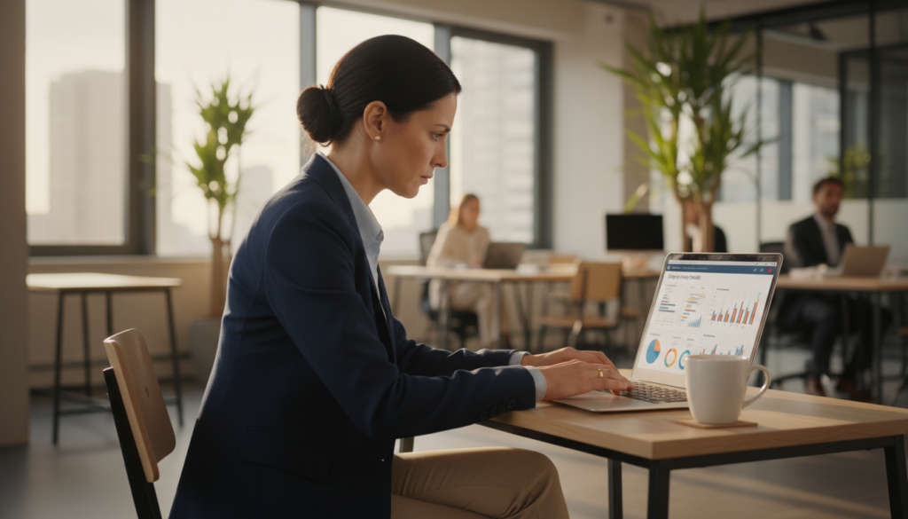 The Smart Guide to Culture Amp Engagement Questions in 2026 1 manager reviewing culture amp engagement questions on a laptop dashboard