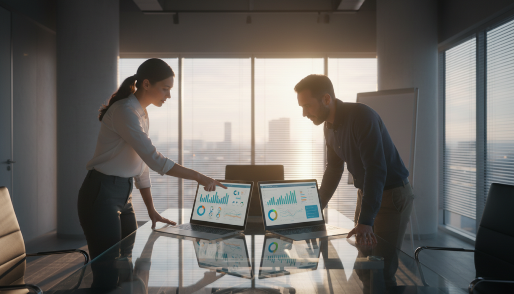 The Smart Guide to Culture Amp Engagement Questions in 2026 3 HR team comparing engagement survey dashboards during a platform migration