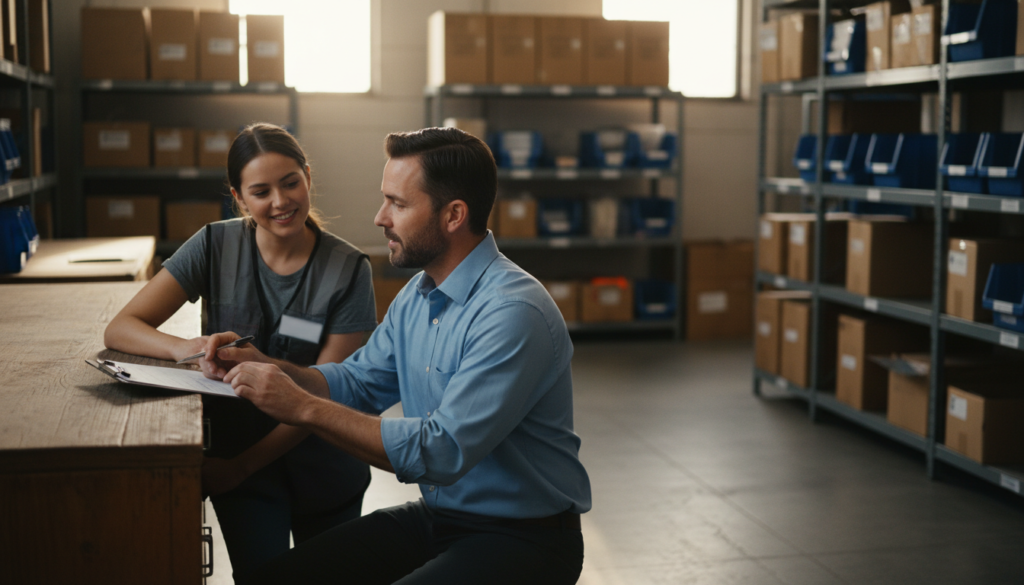Building Real Workplace Engagement in 2026: A Practical Playbook 1 manager coaching frontline staff during a shift to improve workplace engagement