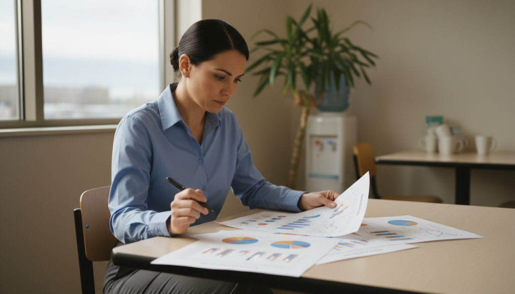A Practical Playbook for How to Reduce Frontline Employee Turnover 1 manager reviewing onboarding survey results to reduce frontline employee turnover in first 90 days