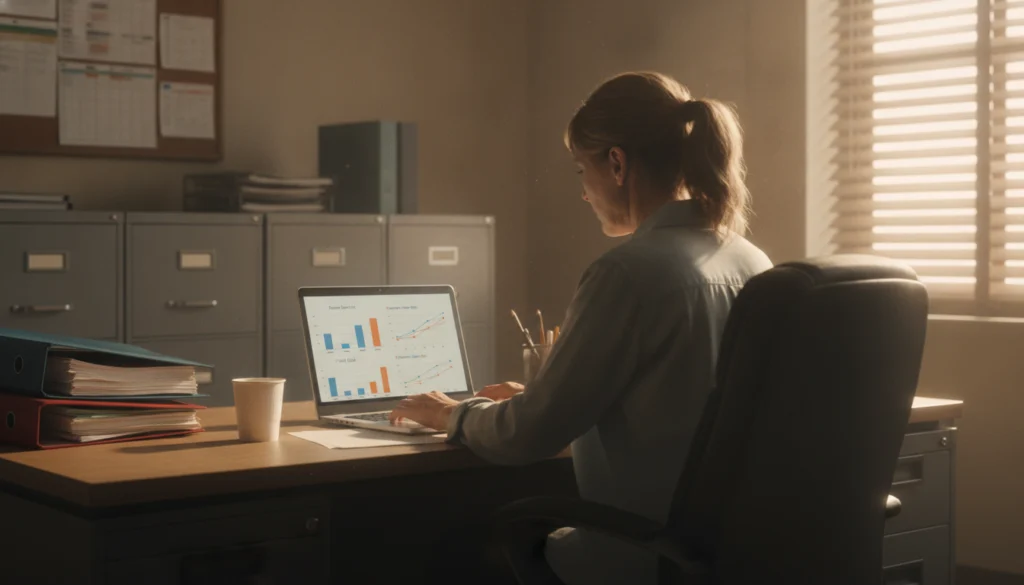 dashboard showing average employee turnover rate trends across departments